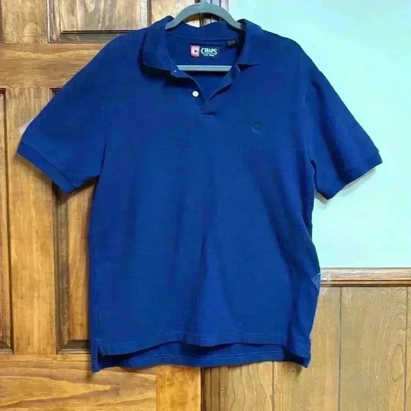 Men's Chaps 3 Button Shirt Royal Blue Size Large - Picture 8 of 8